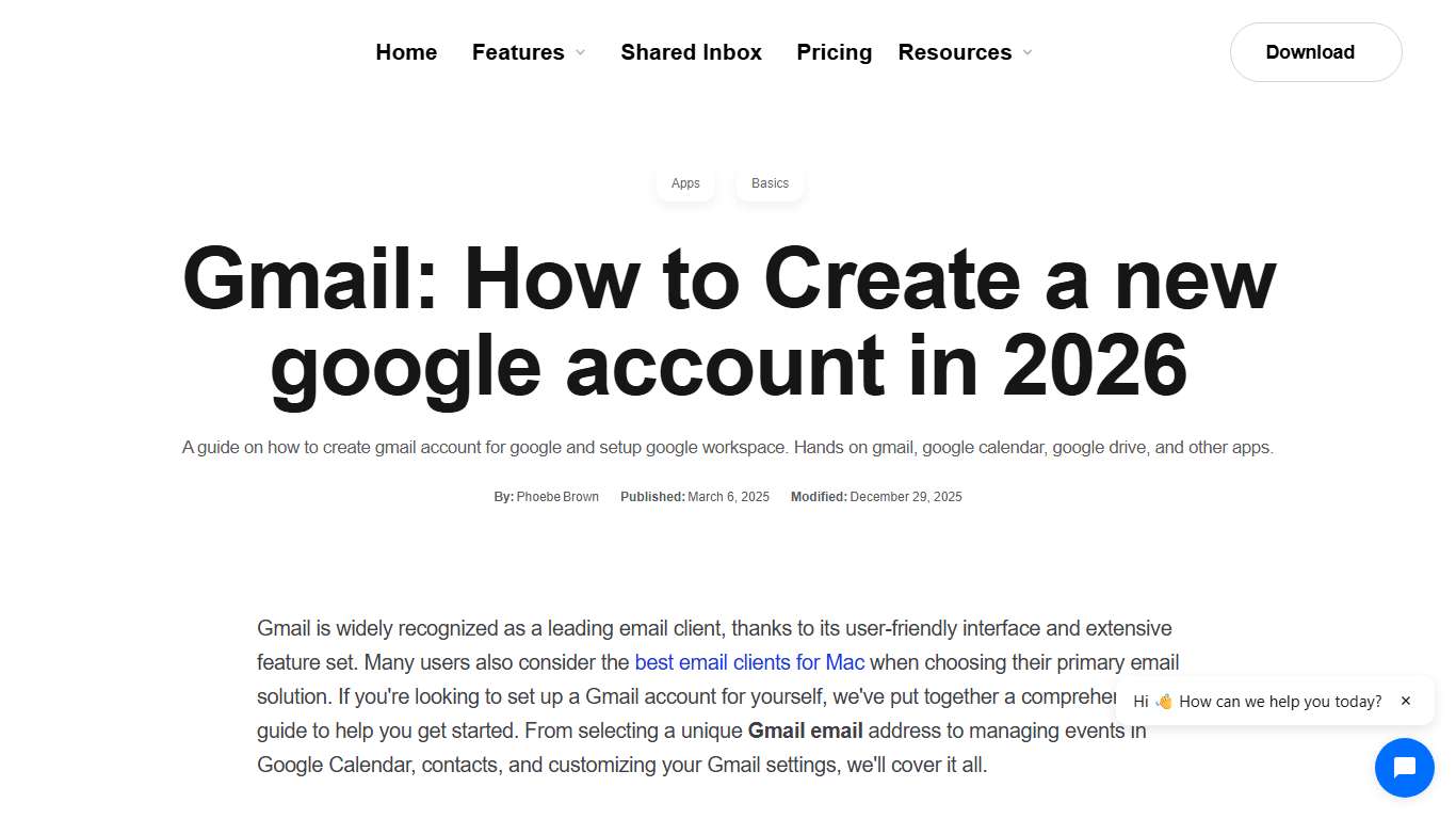 Gmail: How to Create a new google account in 2026 - Canary Mail Blog
